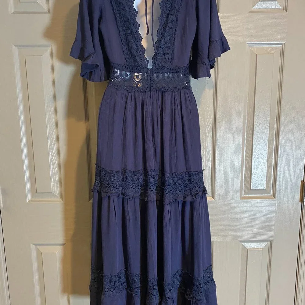 Here comes the Sun Navy MIDI Dress NWT - Picture 4 of 6